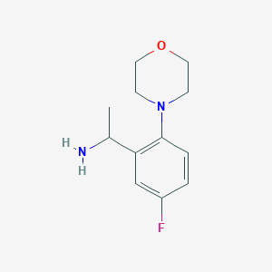 molecular formula C12H17FN2O B1438242 1-[5-Fluoro-2-(morpholin-4-yl)phenyl]ethan-1-amine CAS No. 1019627-92-9