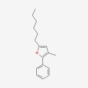 molecular formula C17H22O B14382467 5-Hexyl-3-methyl-2-phenylfuran CAS No. 89932-18-3