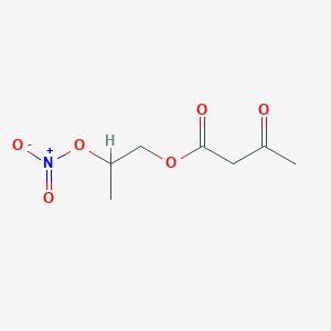 molecular formula C7H11NO6 B14382476 Butanoic acid, 3-oxo-, 2-(nitrooxy)propyl ester CAS No. 88488-52-2