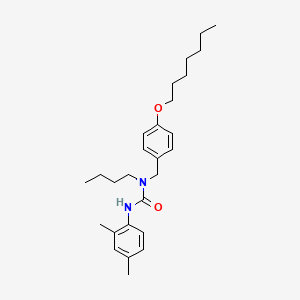 molecular formula C27H40N2O2 B14382499 N-Butyl-N'-(2,4-dimethylphenyl)-N-{[4-(heptyloxy)phenyl]methyl}urea CAS No. 88451-42-7