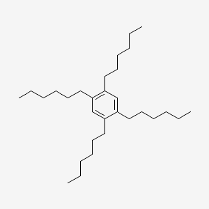 molecular formula C30H54 B14382522 1,2,4,5-Tetrahexylbenzene CAS No. 87969-81-1