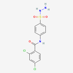 molecular formula C13H11Cl2N3O3S B14382585 2,4-Dichloro-N-[4-(hydrazinesulfonyl)phenyl]benzamide CAS No. 89564-79-4