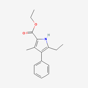 molecular formula C16H19NO2 B14382593 1H-Pyrrole-2-carboxylic acid, 5-ethyl-3-methyl-4-phenyl-, ethyl ester CAS No. 89649-57-0