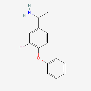 molecular formula C14H14FNO B1438263 1-(3-Fluoro-4-phenoxyphenyl)ethan-1-amine CAS No. 1019474-96-4