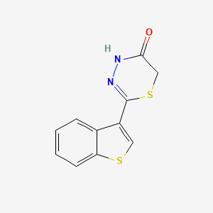 molecular formula C11H8N2OS2 B14382707 2-(1-Benzothiophen-3-yl)-4H-1,3,4-thiadiazin-5(6H)-one CAS No. 88038-47-5