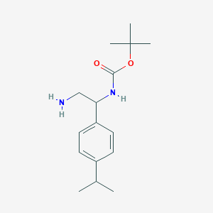 molecular formula C16H26N2O2 B1438271 tert-butyl N-{2-amino-1-[4-(propan-2-yl)phenyl]ethyl}carbamate CAS No. 1019355-17-9