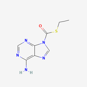 molecular formula C8H9N5OS B14382777 S-ethyl 6-aminopurine-9-carbothioate 