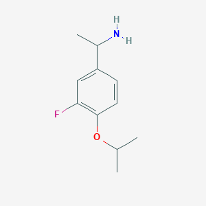 molecular formula C11H16FNO B1438278 1-[3-Fluoro-4-(propan-2-yloxy)phenyl]ethan-1-amine CAS No. 1019603-18-9