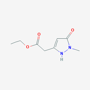 molecular formula C8H12N2O3 B14382784 Ethyl (1-methyl-5-oxo-2,5-dihydro-1H-pyrazol-3-yl)acetate CAS No. 88563-12-6