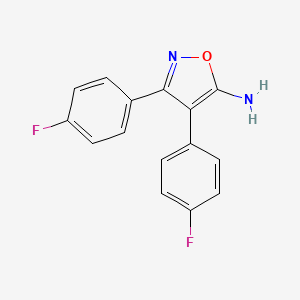 molecular formula C15H10F2N2O B1438284 Bis(4-fluorophenyl)-1,2-oxazol-5-amine CAS No. 1096934-22-3