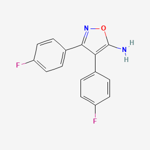 molecular formula C15H10F2N2O B1438284 3,4-Bis(4-fluorophenyl)-1,2-oxazol-5-amine CAS No. 1096934-22-3