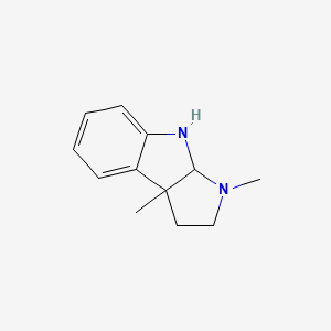 molecular formula C12H16N2 B14382882 1,3a-Dimethyl-1,2,3,3a,8,8a-hexahydropyrrolo[2,3-b]indole CAS No. 90158-18-2