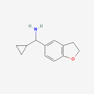 molecular formula C12H15NO B1438289 Cyclopropyl(2,3-dihydro-1-benzofuran-5-yl)methanamine CAS No. 1021090-63-0