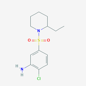 molecular formula C13H19ClN2O2S B1438292 2-Chloro-5-[(2-ethyl-1-piperidinyl)sulfonyl]-aniline CAS No. 1095019-75-2