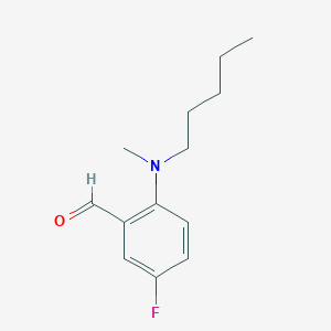 molecular formula C13H18FNO B1438295 5-Fluoro-2-[methyl(pentyl)amino]benzaldehyde CAS No. 1096809-55-0