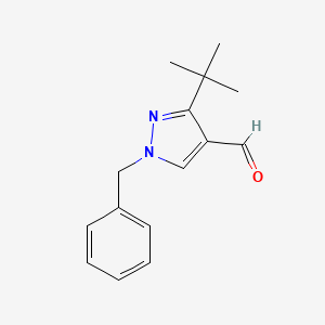 molecular formula C15H18N2O B1438297 1-benzyl-3-tert-butyl-1H-pyrazole-4-carbaldehyde CAS No. 1152910-50-3