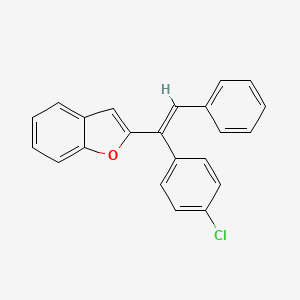 molecular formula C22H15ClO B14382973 Benzofuran, 2-(1-(4-chlorophenyl)-2-phenylethenyl)-, (E)- CAS No. 89998-99-2