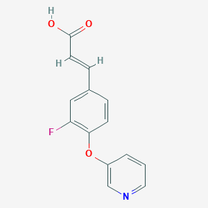 molecular formula C14H10FNO3 B1438298 3-[3-Fluoro-4-(pyridin-3-yloxy)phenyl]prop-2-enoic acid CAS No. 1097101-47-7