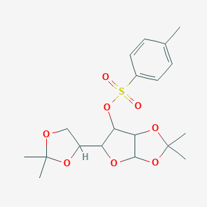 molecular formula C₁₉H₂₆O₈S B014383 [5-(2,2-Dimethyl-1,3-dioxolan-4-yl)-2,2-dimethyl-3a,5,6,6a-tetrahydrofuro[2,3-d][1,3]dioxol-6-yl] 4-methylbenzenesulfonate CAS No. 13964-21-1