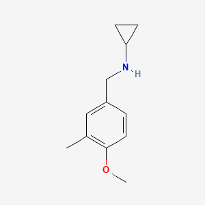 molecular formula C12H17NO B1438300 N-[(4-methoxy-3-methylphenyl)methyl]cyclopropanamine CAS No. 1152671-40-3