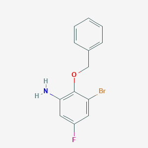 molecular formula C13H11BrFNO B1438301 2-(苄氧基)-3-溴-5-氟苯胺 CAS No. 1096303-75-1