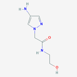molecular formula C7H12N4O2 B1438308 2-(4-amino-1H-pyrazol-1-yl)-N-(2-hydroxyethyl)acetamide CAS No. 1156593-84-8