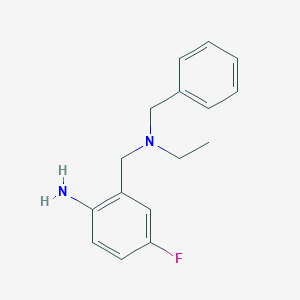 molecular formula C16H19FN2 B1438309 2-{[Benzyl(ethyl)amino]methyl}-4-fluoroaniline CAS No. 1153197-48-8