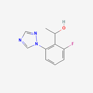 molecular formula C10H10FN3O B1438310 1-[2-fluoro-6-(1H-1,2,4-triazol-1-yl)phenyl]ethan-1-ol CAS No. 1156736-18-3