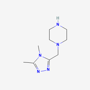 molecular formula C9H17N5 B1438311 1-[(dimethyl-4H-1,2,4-triazol-3-yl)methyl]piperazine CAS No. 1154708-01-6