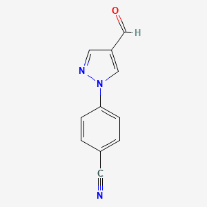 molecular formula C11H7N3O B1438314 4-(4-formyl-1H-pyrazol-1-yl)benzonitrile CAS No. 1152958-56-9