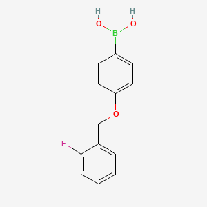 molecular formula C13H12BFO3 B1438316 (4-((2-Fluorobenzyl)oxy)phenyl)boronic acid CAS No. 1072951-78-0