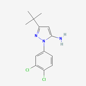 molecular formula C13H15Cl2N3 B1438318 5-Tert-butyl-2-(3,4-dichloro-phenyl)-2H-pyrazol-3-ylamine CAS No. 876299-38-6