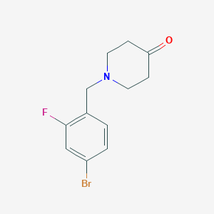 molecular formula C12H13BrFNO B1438319 1-(4-Bromo-2-fluorobenzyl)piperidin-4-one CAS No. 1155013-89-0