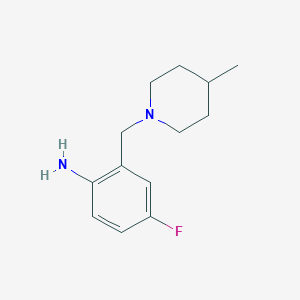 molecular formula C13H19FN2 B1438321 4-Fluoro-2-[(4-methyl-1-piperidinyl)methyl]aniline CAS No. 1153395-65-3