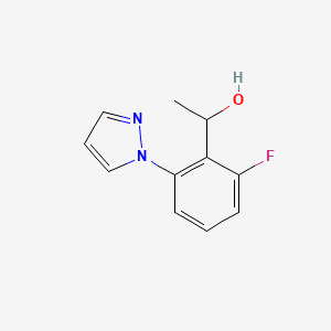 molecular formula C11H11FN2O B1438322 1-[2-fluoro-6-(1H-pyrazol-1-yl)phenyl]ethan-1-ol CAS No. 1156736-08-1