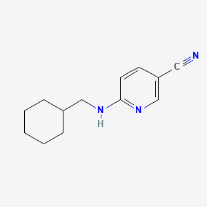 molecular formula C13H17N3 B1438323 6-[(Cyclohexylmethyl)amino]nicotinonitrile CAS No. 1096303-31-9