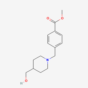 molecular formula C15H21NO3 B1438325 Methyl 4-{[4-(hydroxymethyl)piperidin-1-yl]methyl}benzoate CAS No. 1094514-18-7