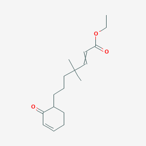 molecular formula C17H26O3 B14383287 Ethyl 4,4-dimethyl-7-(2-oxocyclohex-3-EN-1-YL)hept-2-enoate CAS No. 90122-45-5