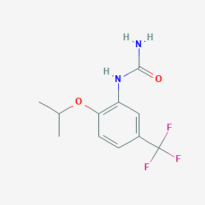 molecular formula C11H13F3N2O2 B14383315 N-{2-[(Propan-2-yl)oxy]-5-(trifluoromethyl)phenyl}urea CAS No. 89983-99-3