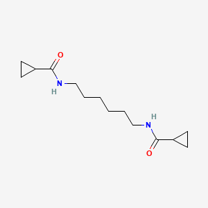 molecular formula C14H24N2O2 B14383335 Cyclopropanecarboxamide, N,N'-1,6-hexanediylbis- CAS No. 88234-40-6