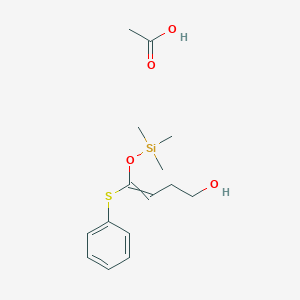 molecular formula C15H24O4SSi B14383372 Acetic acid;4-phenylsulfanyl-4-trimethylsilyloxybut-3-en-1-ol CAS No. 88695-29-8