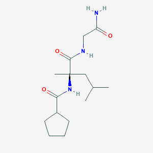 molecular formula C15H27N3O3 B14383389 N-(Cyclopentanecarbonyl)-2-methyl-D-leucylglycinamide CAS No. 90104-11-3