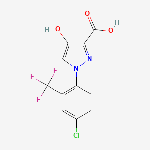 molecular formula C11H6ClF3N2O3 B1438343 1-[4-chloro-2-(trifluoromethyl)phenyl]-4-hydroxy-1H-pyrazole-3-carboxylic acid CAS No. 1152614-40-8