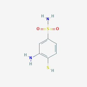molecular formula C6H8N2O2S2 B1438350 3-Amino-4-sulfanylbenzene-1-sulfonamide CAS No. 65192-70-3