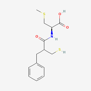 molecular formula C14H19NO3S2 B14383501 L-Cysteine, N-[2-(mercaptomethyl)-1-oxo-3-phenylpropyl]-S-methyl- CAS No. 88389-36-0