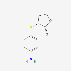 molecular formula C10H11NO2S B1438351 3-((4-Aminophenyl)thio)dihydrofuran-2(3H)-one CAS No. 1095660-34-6