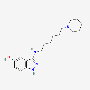 molecular formula C18H28N4O B14383512 3-{[6-(Piperidin-1-YL)hexyl]amino}-1H-indazol-5-OL CAS No. 89443-64-1