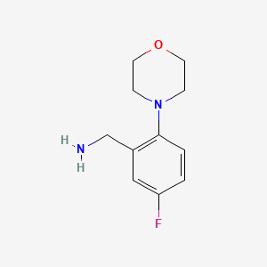 molecular formula C11H15FN2O B1438353 (5-Fluoro-2-morpholinophenyl)methanamine CAS No. 905439-34-1