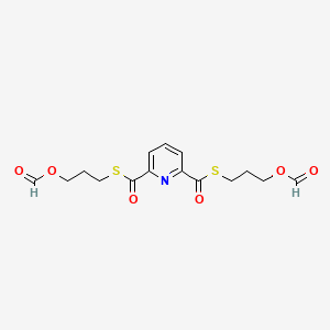 molecular formula C15H17NO6S2 B14383558 3-[6-(3-Formyloxypropylsulfanylcarbonyl)pyridine-2-carbonyl]sulfanylpropyl formate CAS No. 89862-52-2