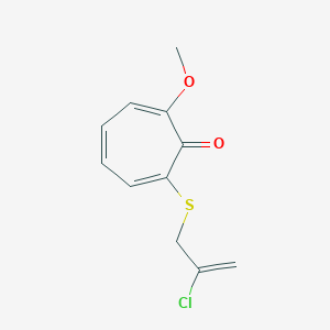 molecular formula C11H11ClO2S B14383575 2-[(2-Chloroprop-2-en-1-yl)sulfanyl]-7-methoxycyclohepta-2,4,6-trien-1-one CAS No. 88050-64-0